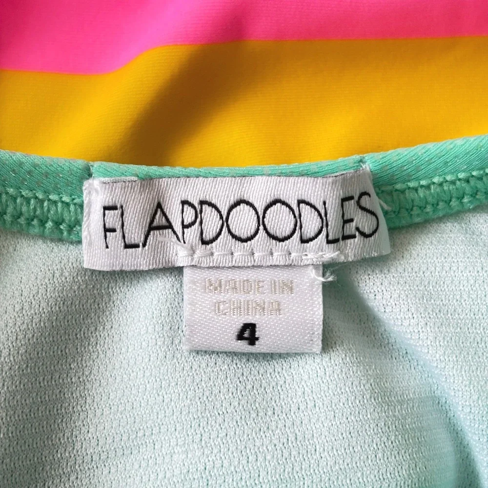 Flapdoodles Girls Swimsuit Size 4 Lot 2 One Piece Icecream‎ Flower Lined EUC